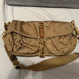 Miu Miu Tan Crossbody Bag with Gold Accents